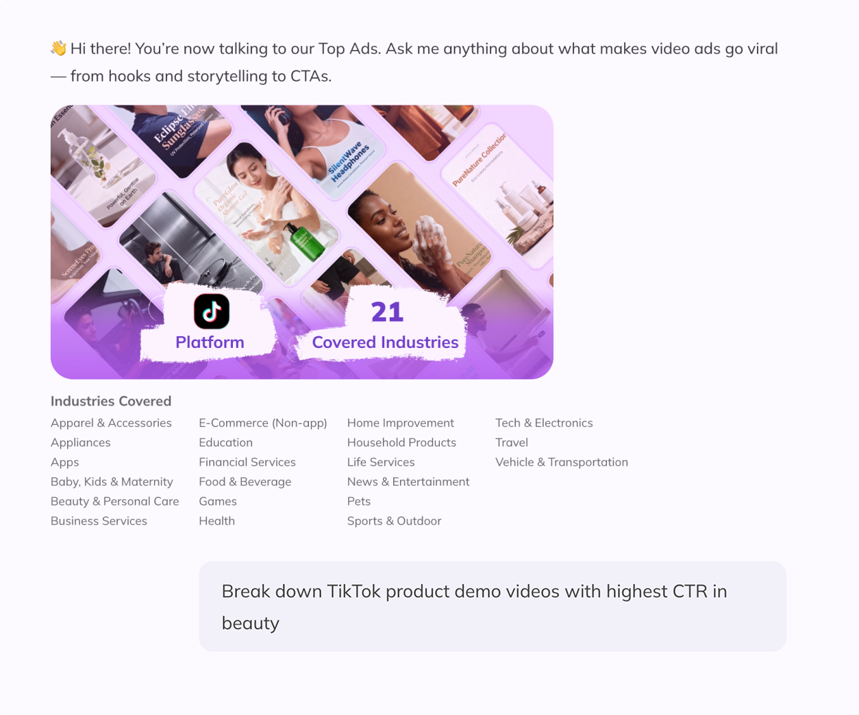 Ask your question to Top Video Ads