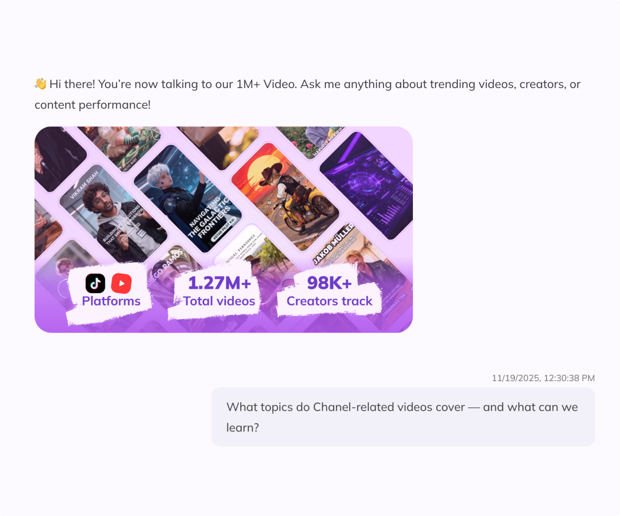 Get to know competitor-related videos by directly querying 1M videos