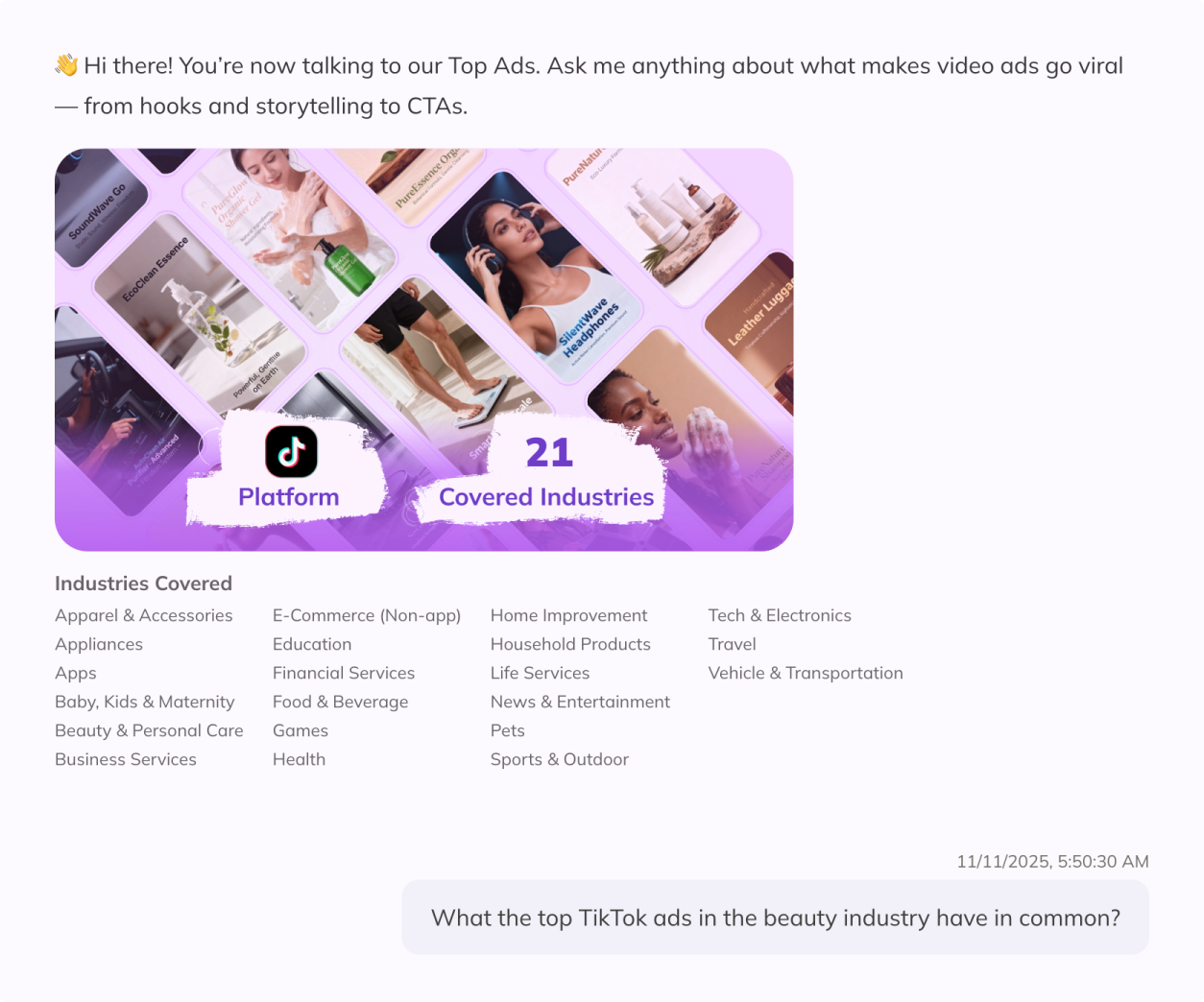 Ask top ads on TikTok directly